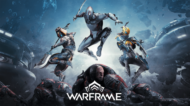 Warframe game screenshot featuring a character in combat.